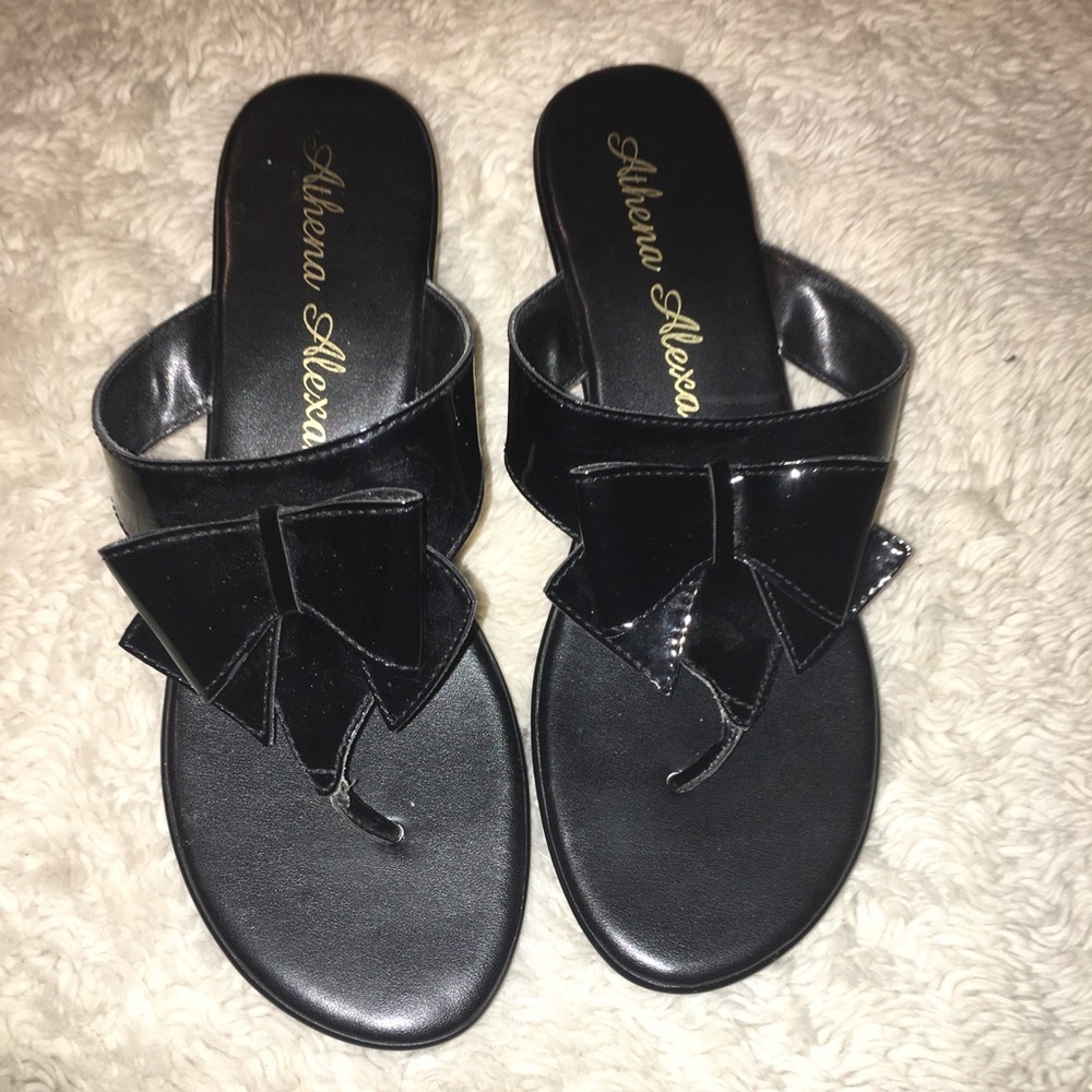 Athena Alexander sandals flip flops with a bow